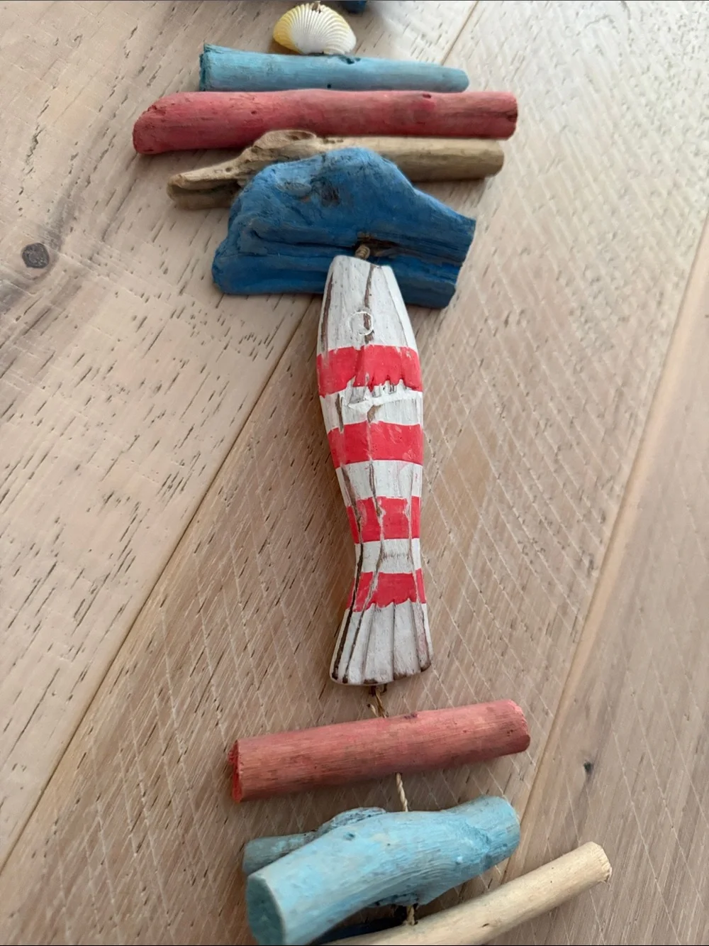 Coastal Driftwood Hanging Wall Decor - Blue, Red, Natural